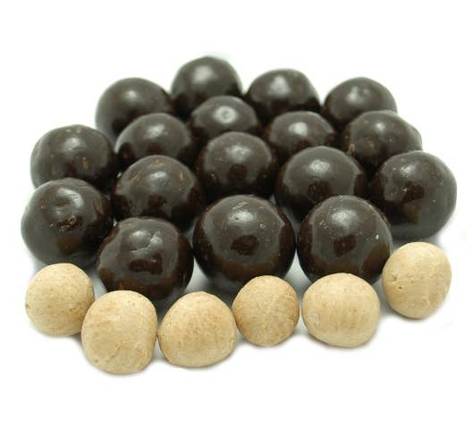 Weaver Nut Company, Inc. - Wholesale Chocolate Covered Sweets - Weaver Chocolates Dark Chocolate Covered Malt Ball 20 LB0