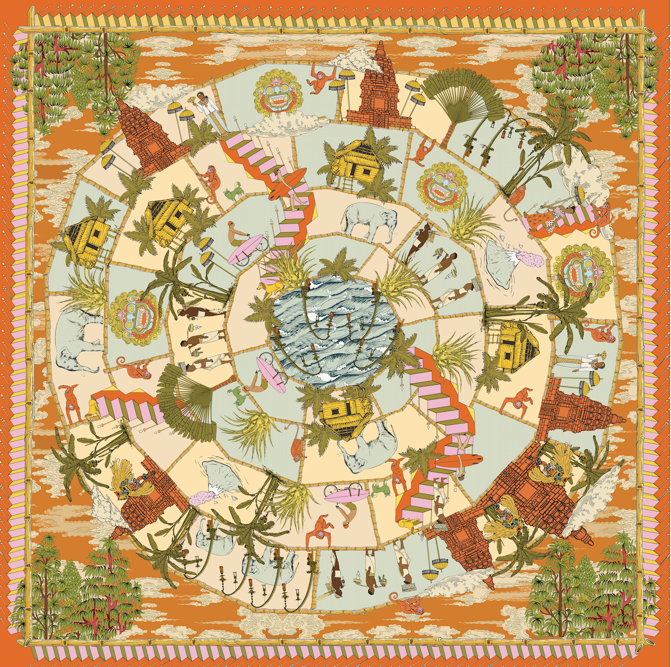 SOIE-MEME – Großhandel Schal – Damen – Makasih, orange Seidenschal6