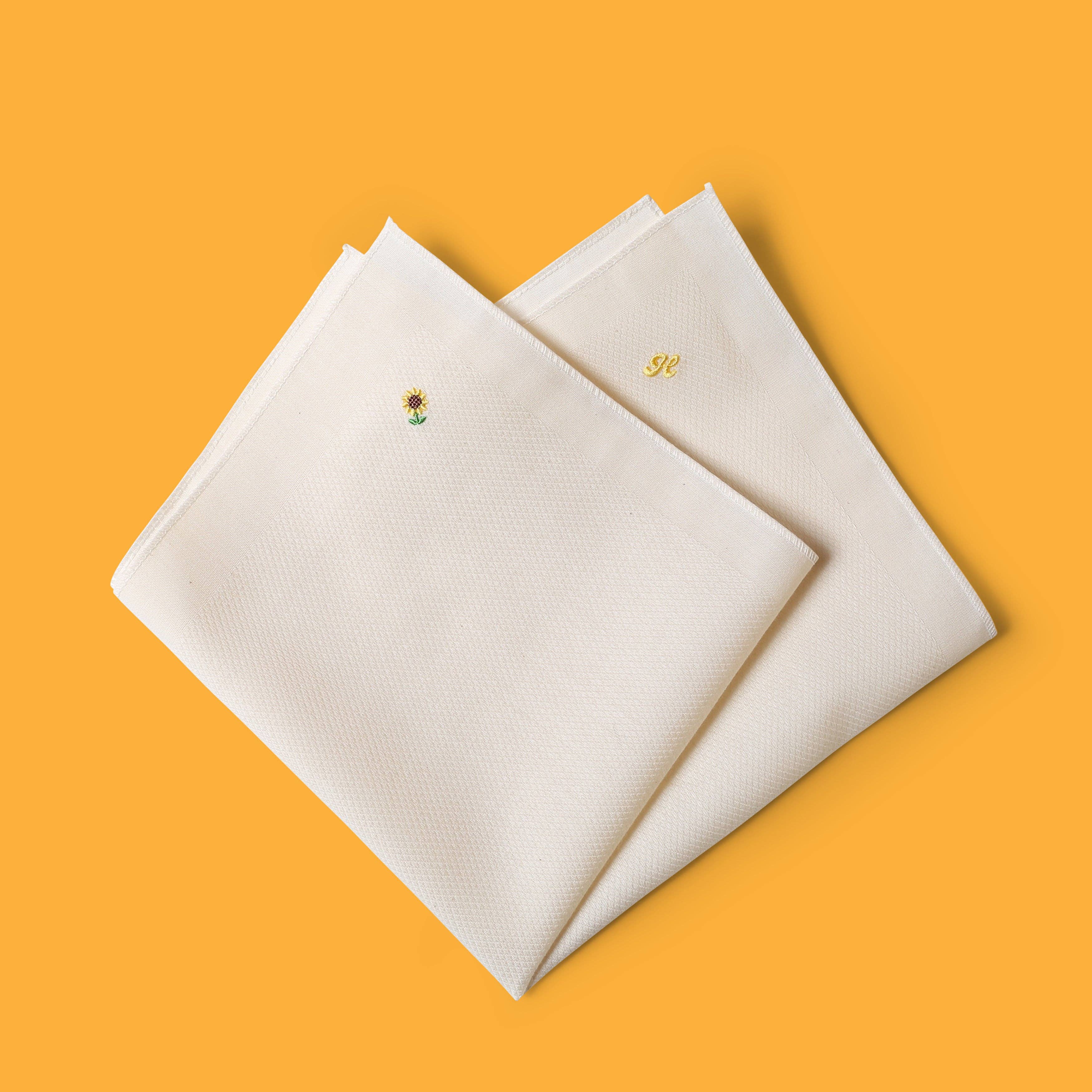 Organic Hanky That Plants a Tree w/ 🌻 Sunflower Embroidery for wholesale by Hanky Gang