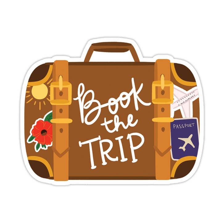 Book the Trip Vinyl Sticker - Travel Sticker for wholesale by Bloomwolf Studio