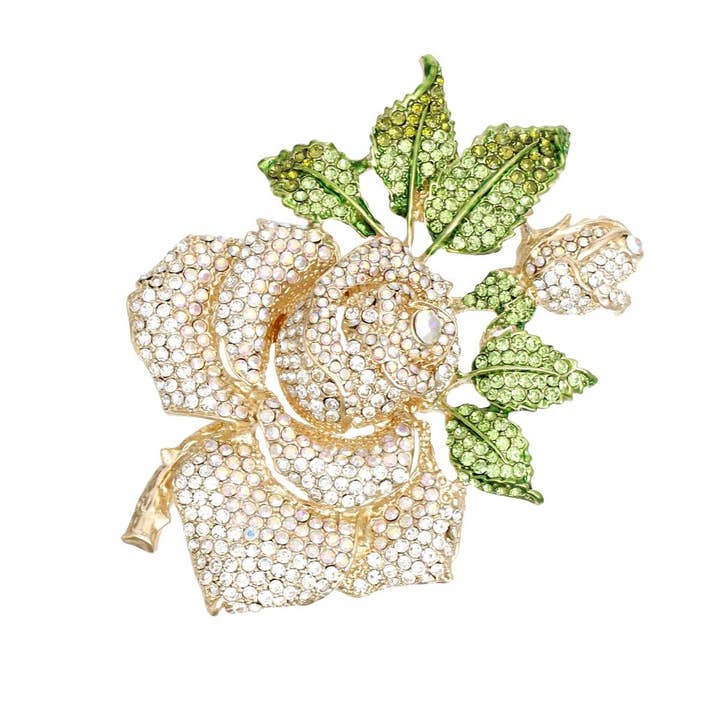 Nefertiti's Gilded Bloom: XL Gold Rose Brooch for wholesale by PinktownUSA