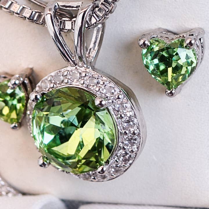 Kæreste Grøn Swarovski Romantisk Smykkesæt for engroshandel hos Glimmering Handmade