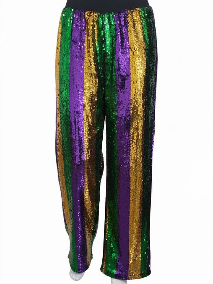 Pantalon de festival à rayures et sequins pour Mardi Gras pour la vente par Artini Accessories