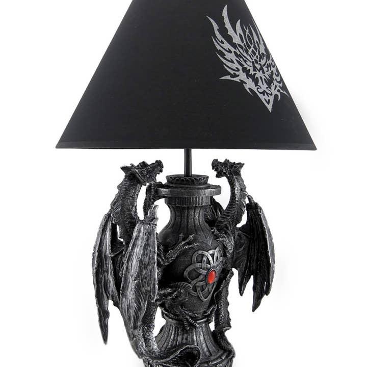 Zeckos - Wholesale Accent/Desk Lamp - Gothic Guardians of Light Medieval Dragons Table Lamp1