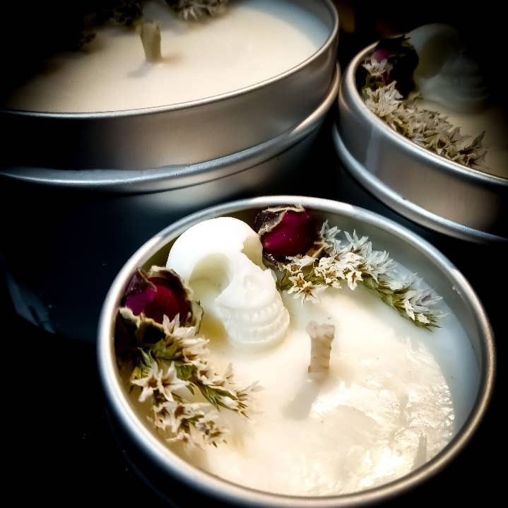 Skulls and Roses candle for wholesale by Wicked Wax
