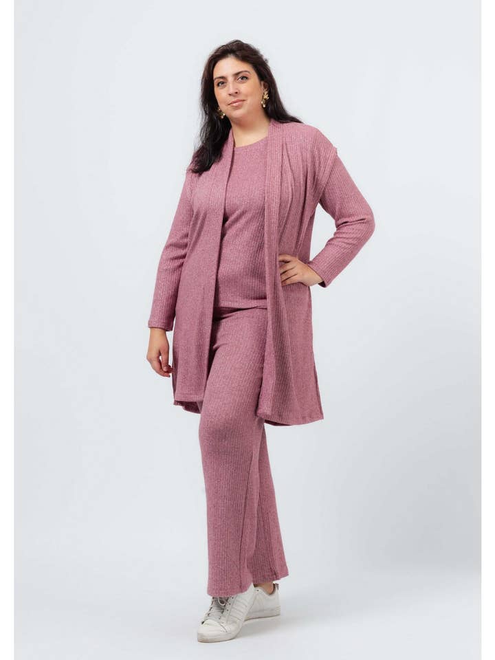 251178 - Ribstrikket glat trøje Efterår Vinter Kollektion Store Størrelser for engroshandel hos Teresa Cardoso Oliveira