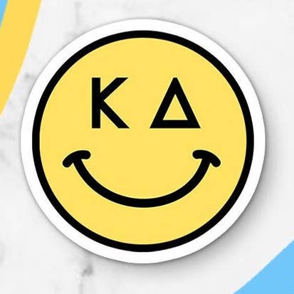 Smiley Face Custom Sorority Vinyl Sticker for wholesale by Cara Mak Design