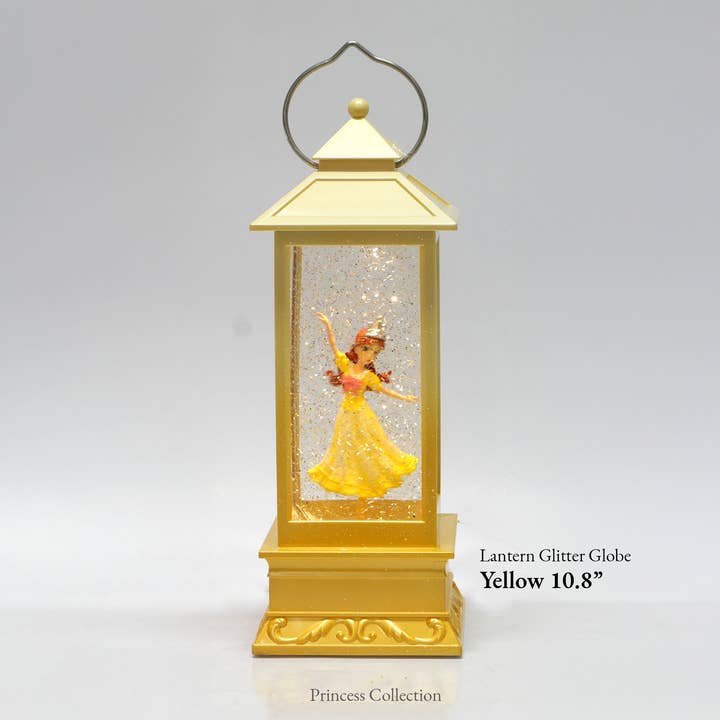 10.8" Lighted Princess Lantern Glitter Globe - Yellow for wholesale by IE GIFT