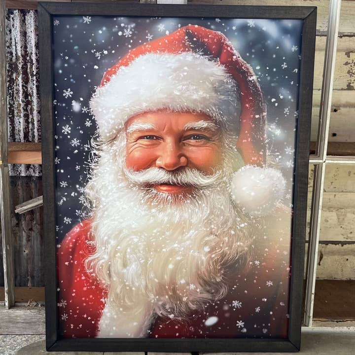 HMK156 Red Santa Portrait Box Frame for wholesale by JanMichaels Art & Home