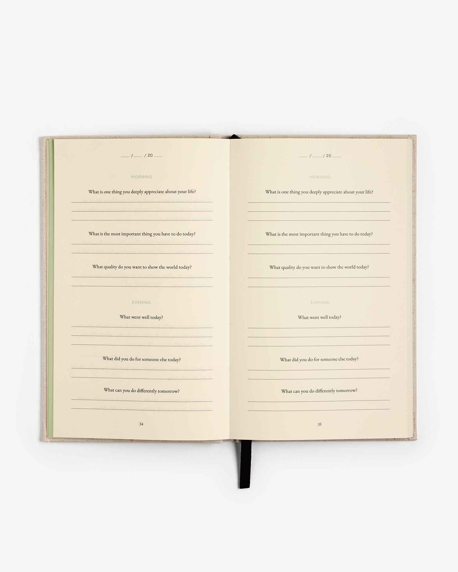 Intelligent Change – wholesale Journal/diary – The Three Question Journal Green - Daily Guided Wellbeing1