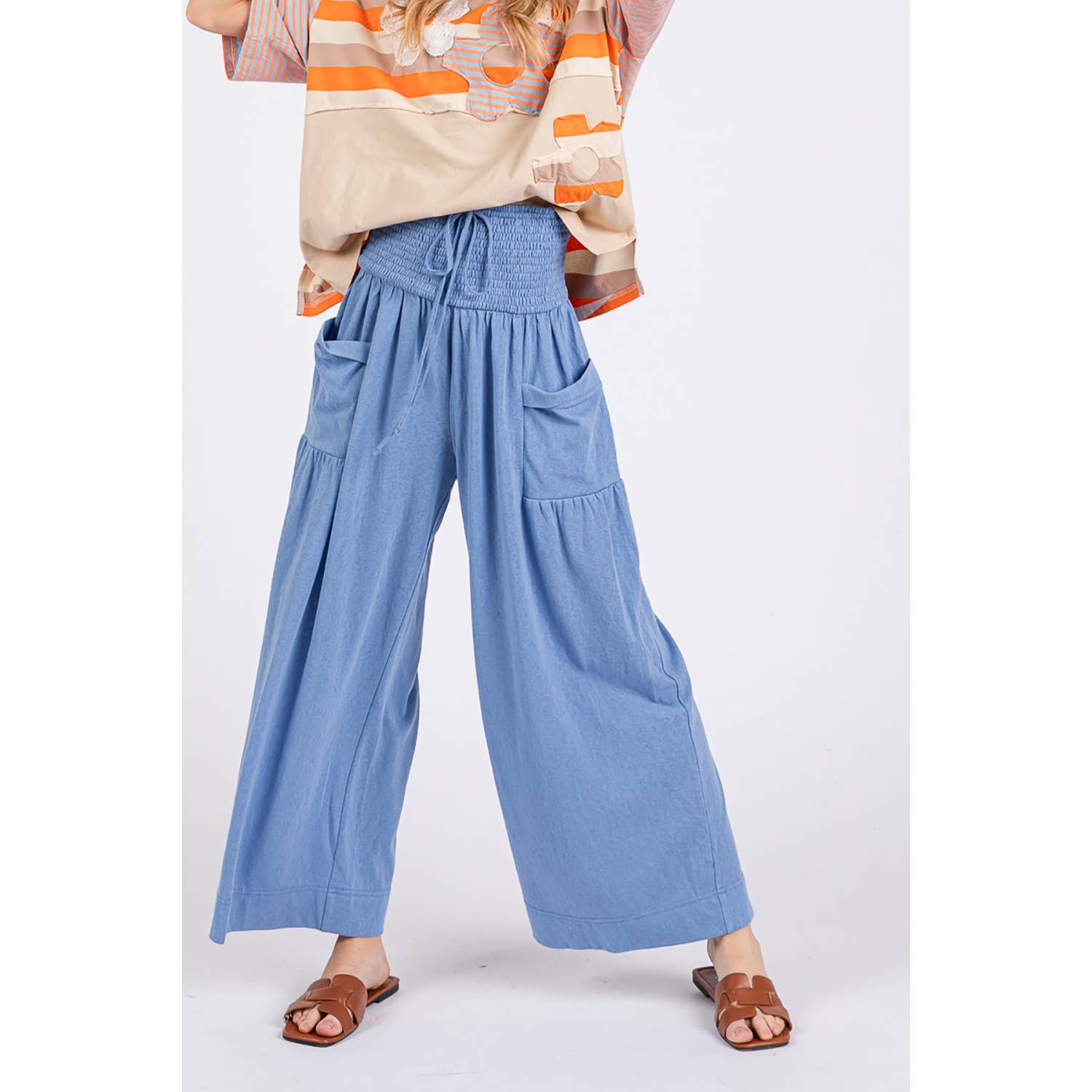 Sage + Fig - Vente Pantalon – femme - PANTALON LARGE DÉCONTRACTÉ À SMOCK (SP7105)10