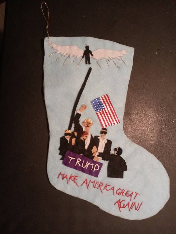 Donald Trump Calcetín, Decoración Patriótica, LXL38 @ para venta al por mayor de BLUE RIBBON ORNAMENTS