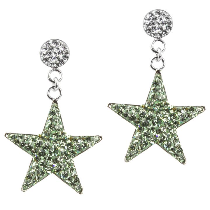 Orecchini Big Stars in argento 925 crisolite per la vendita all'ingrosso da parte di Impala