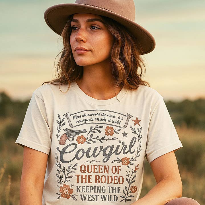 COWGIRL DROTTNING AV RODEON GRAFISK T-SHIRT för wholesale av LaLaSista