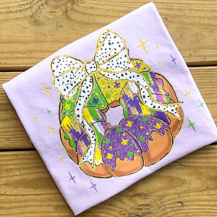 King Cake Doodle Comfort Colors Tshirt for wholesale by COTTON PRESS CO.