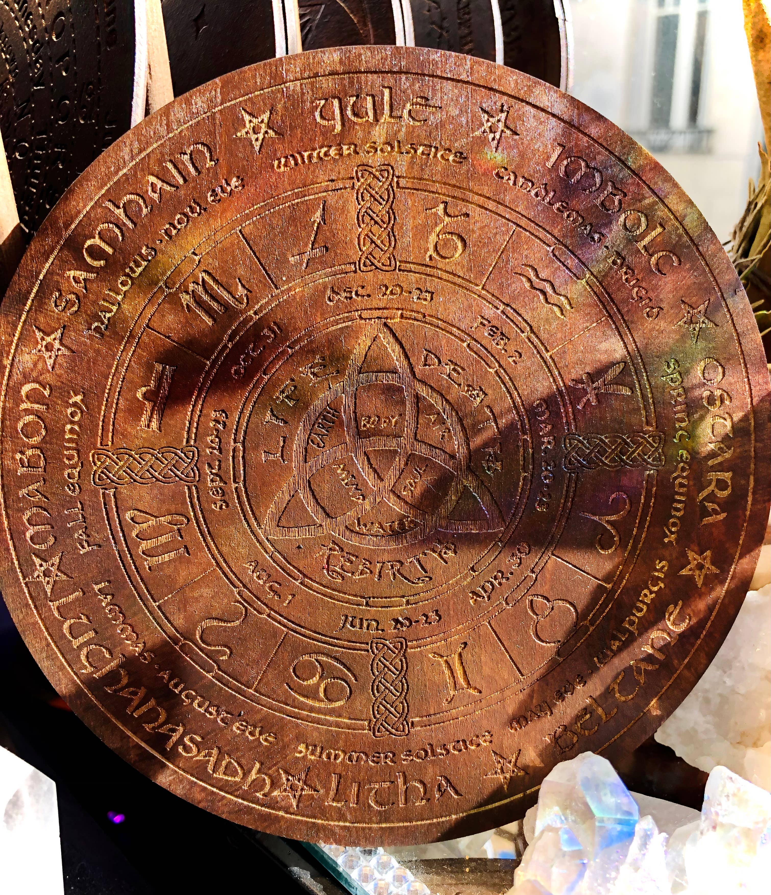 Desarwen - Wholesale Meditation Supplies - Pendulum board 15 cm wicca altar witch divination 10