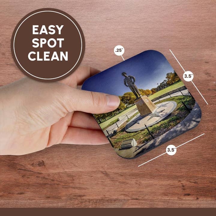 3dRose - Wholesale Coasters - 3dRose, Eisenhower military statue in Abilene Kansas, Coaster13