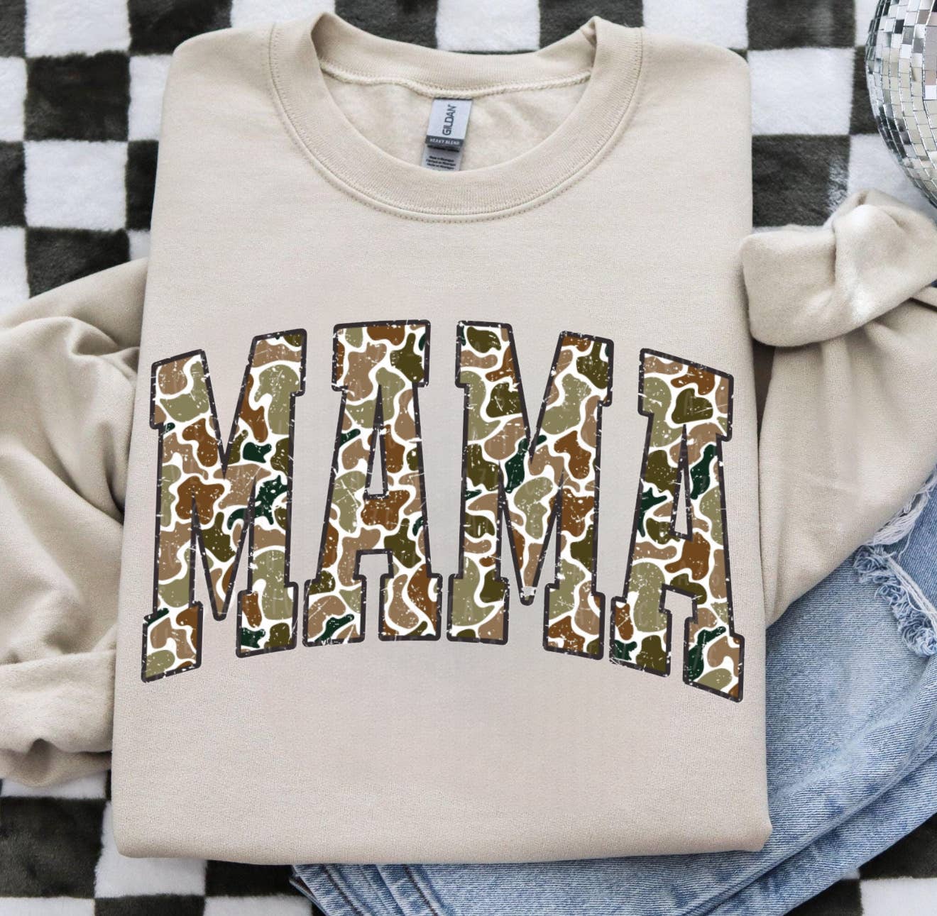 Southern Outlaw Hat Co. - Wholesale Sweatshirt - Women's - duck camo MAMA crewneck0