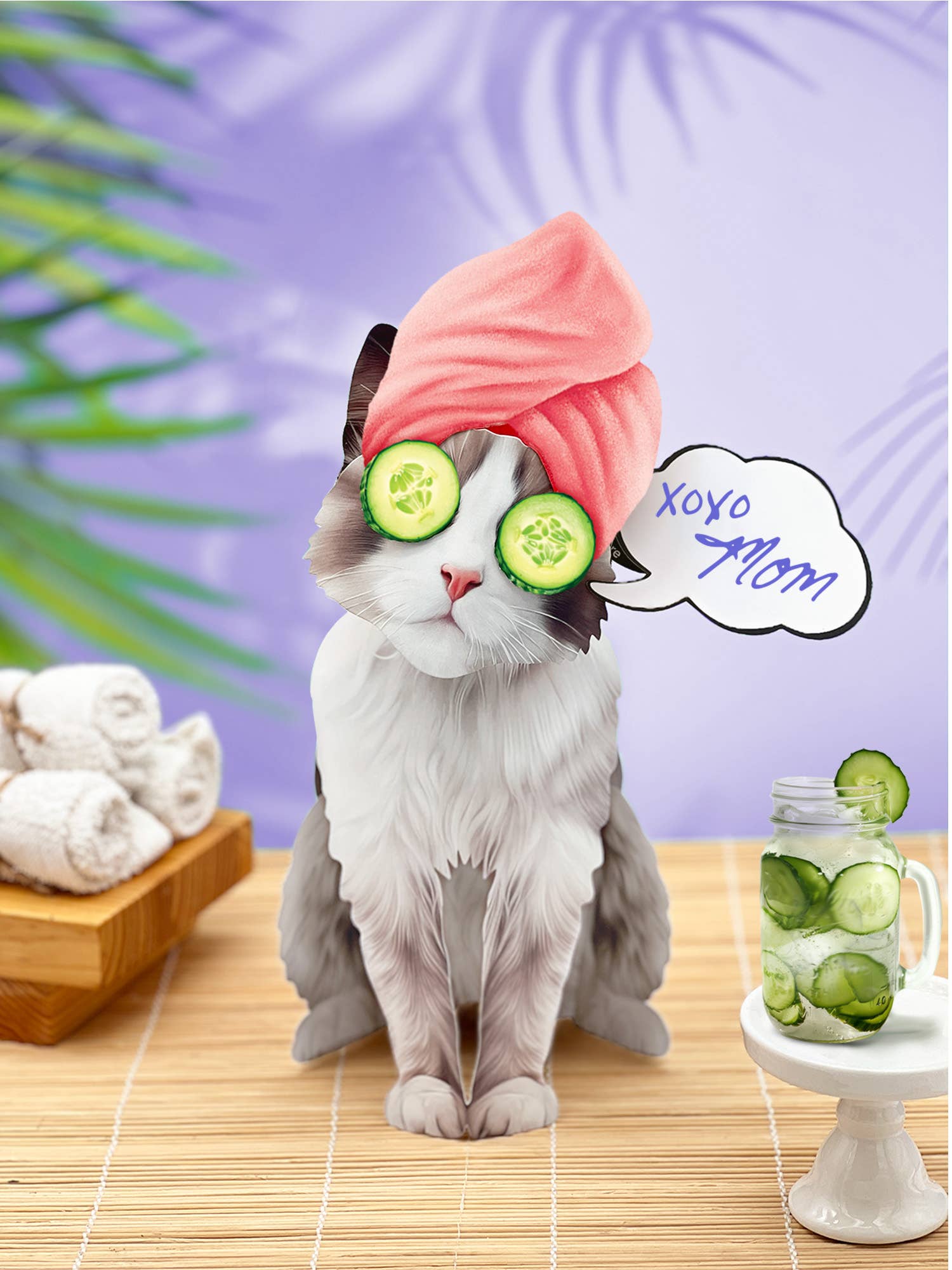 FreshCut Paper LLC - Wholesale Everyday Greeting Card - Ragdoll Cat (6 Pop-up Greeting Cards)2