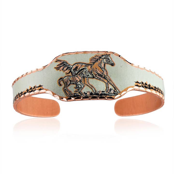 BTC 57 Foal & Horse Artisan Bracelet for wholesale by COPPER ARTS INC.
