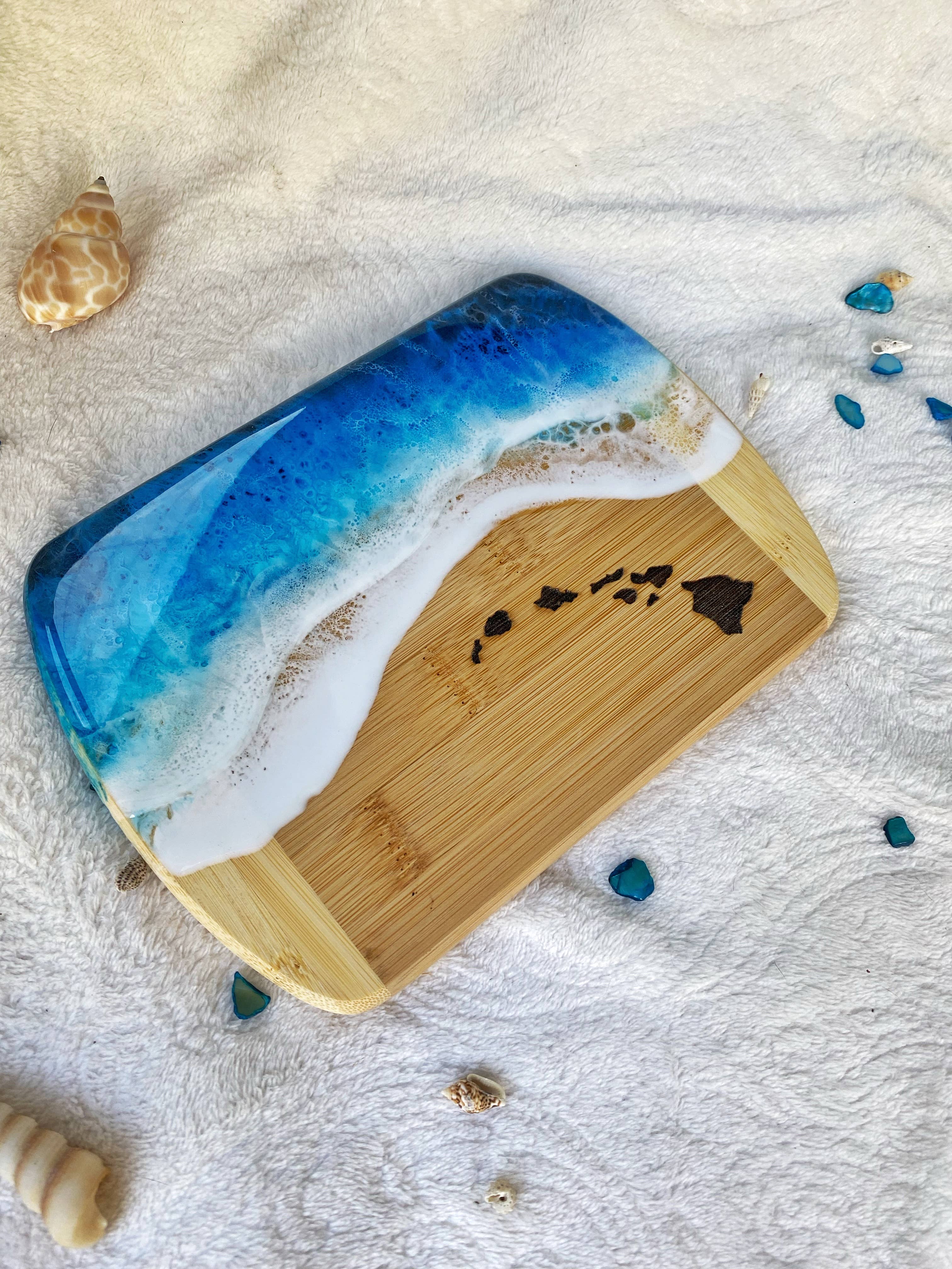 TBM Creations LLC - Wholesale Cheese Board - HAWAIIAN ISLANDS Ocean Charcuterie board Maui made4