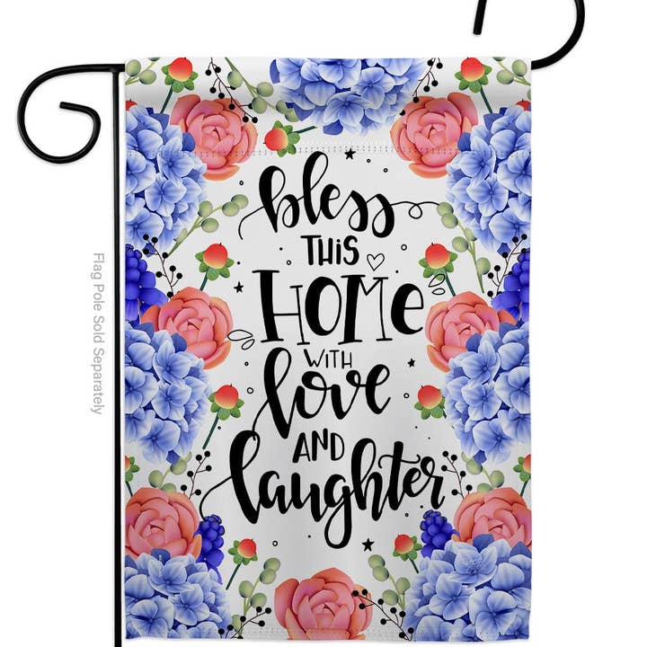 Two Group Flag Co - Wholesale Flag - Love and Laughter Sweet Life Home Floral Decor Flag