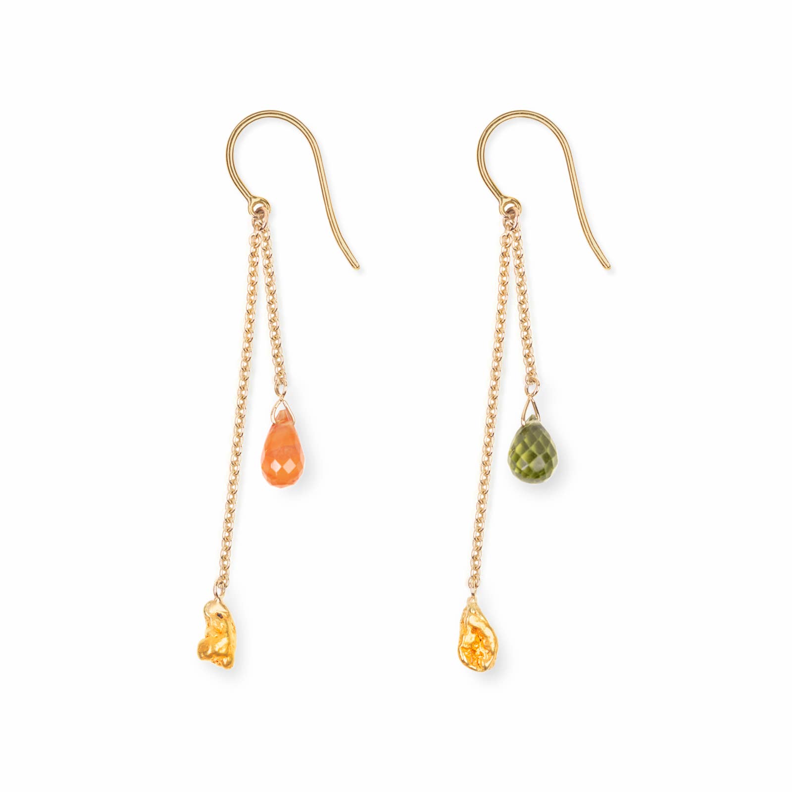 Makal - Venta al por mayor Pendientes colgantes - Pendientes Arlet con pepitas de oro y piedras