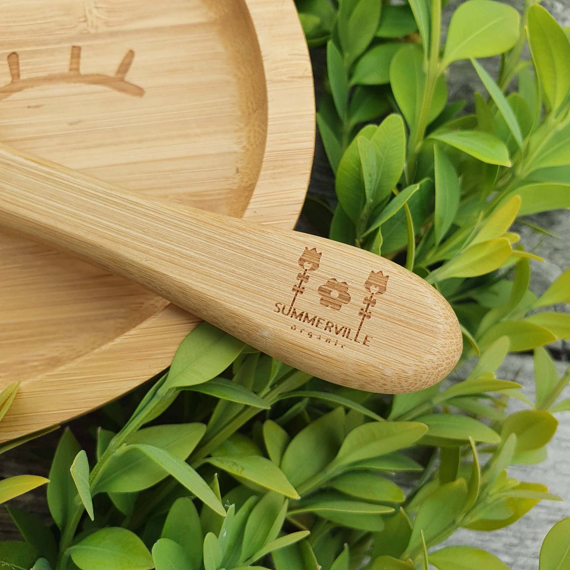 Summerville organic – wholesale Dinnerware set – Kids & Baby – Kids Bamboo Tableware Rabbit Cameo Green5