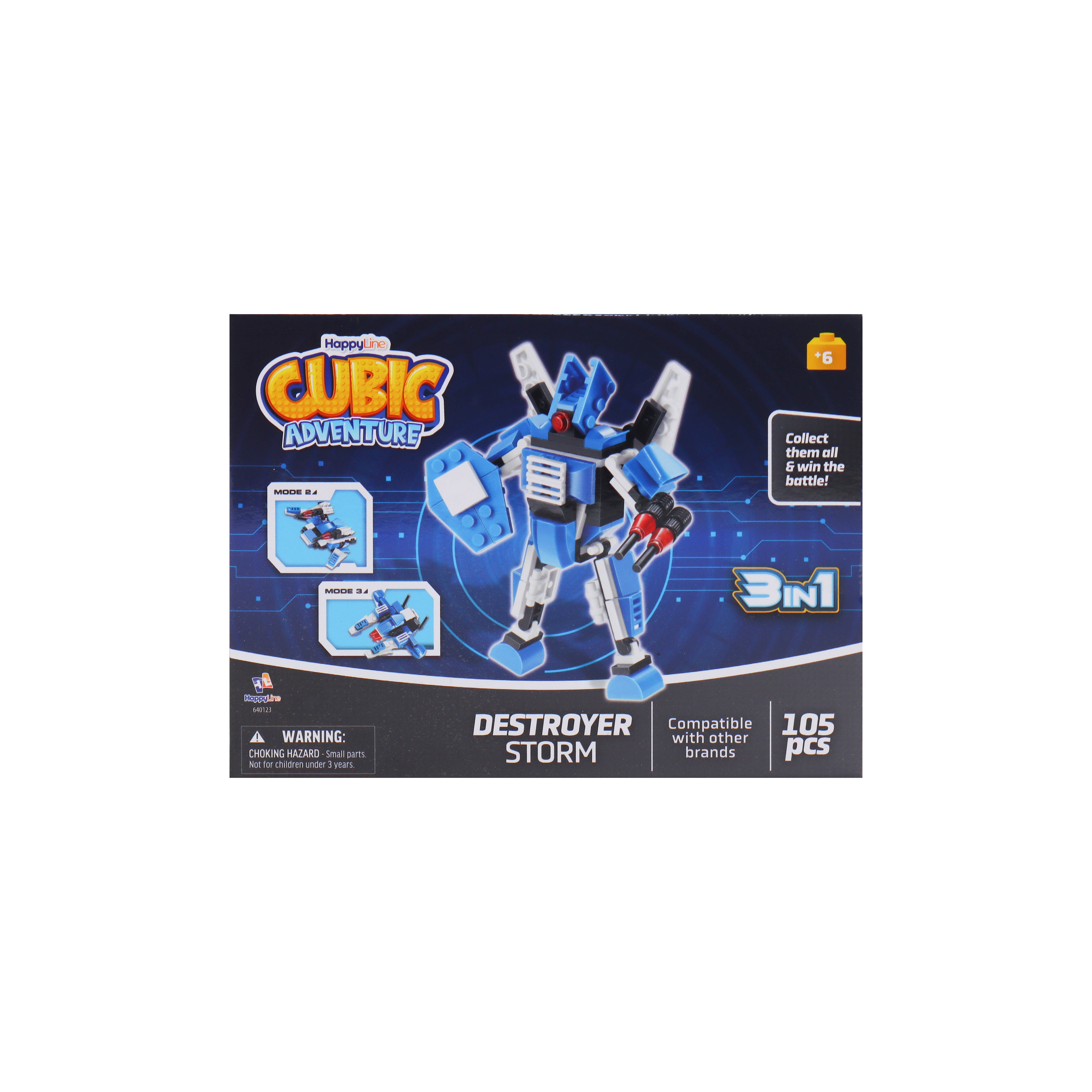 World Roller Toys - Wholesale Building Set - Kids - BLOCKS ROBOTS 3 IN 1, 106/115/115/105 PIECES (4 ASSORTED)3