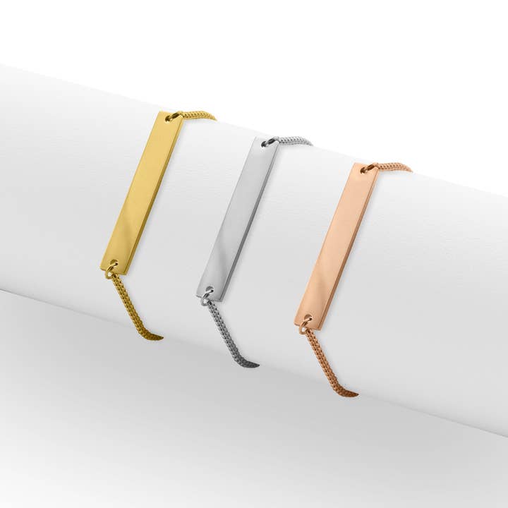 Brazalete de barra plana ajustable de acero inoxidable para venta al por mayor de WJW