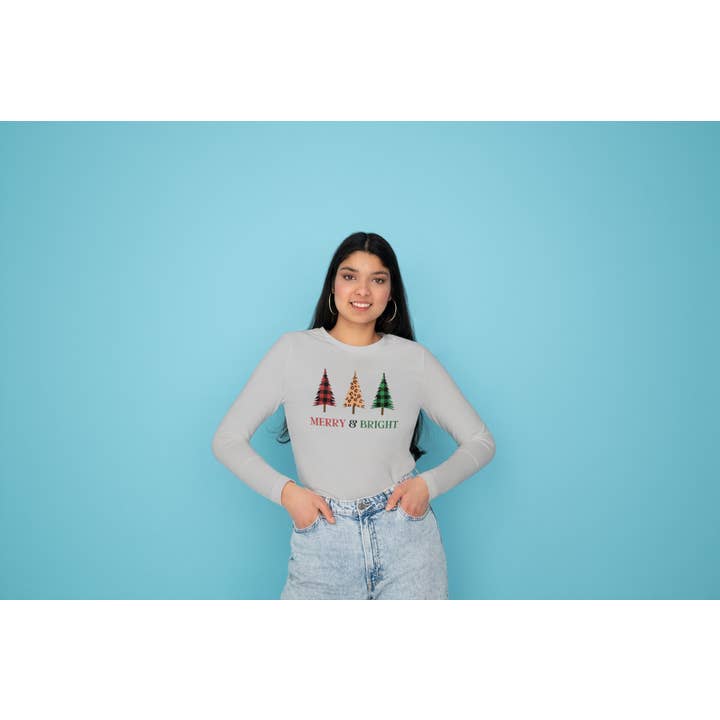 Merry and Bright Long Sleeve Tshirt for wholesale by ST Wholesale