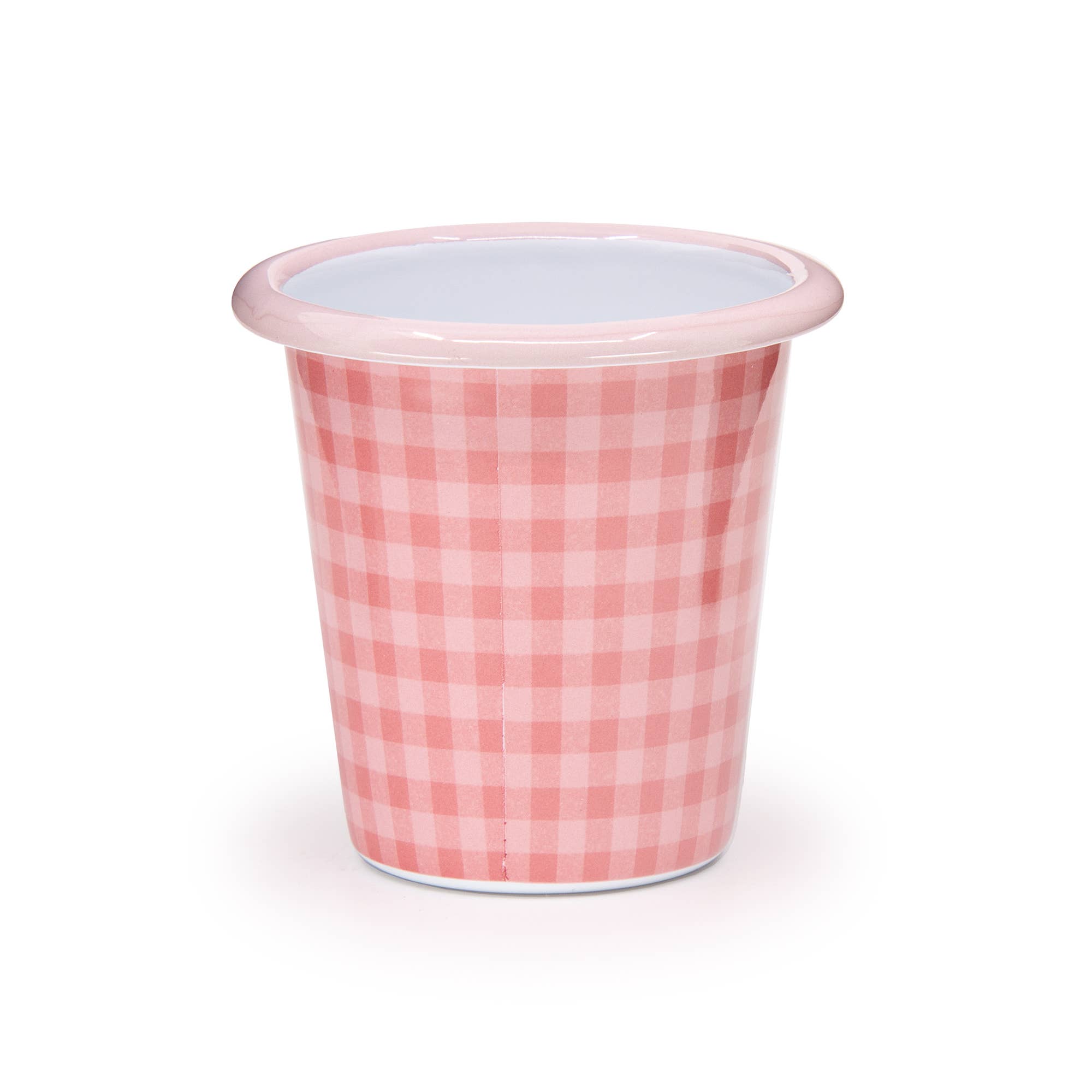 Crow Canyon Home - Wholesale Drinking Glass/Cup - Max Humphrey x CCH Plaid Enamelware 10 oz Short Tumbler1