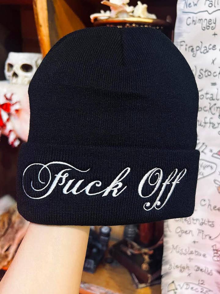 F*ck Off Beanie for wholesale by vampirefreaks