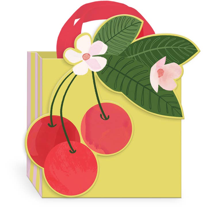 Fruit & Fleur Cherries Extra Small Gift Bag for wholesale by Punch Studio