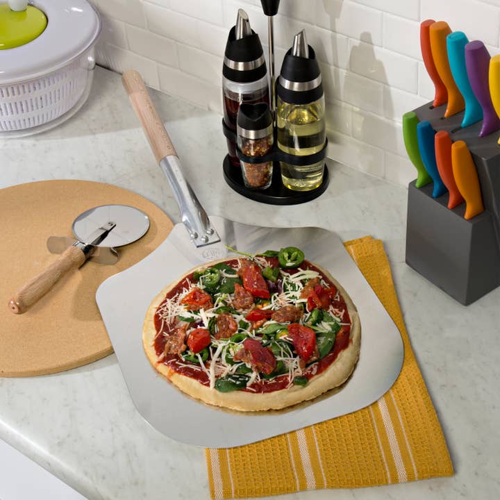 Kitchen Supply Wholesale - Wholesale Pizza Wheel - Kitchen Supply 14-Inch x 16-Inch Aluminum Pizza Peel with Wood Handle2