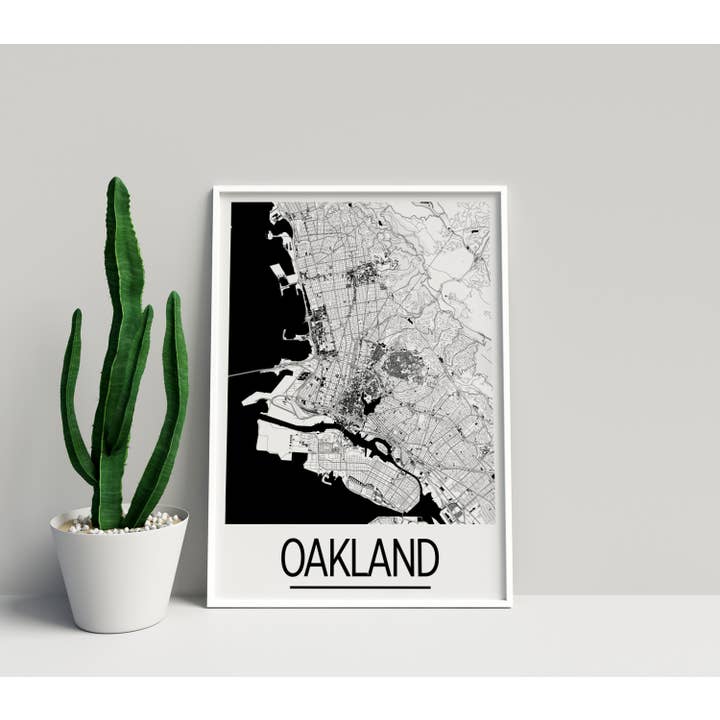 11" x 14" Oakland Map Print - Art Deco Style for wholesale by ILIKEMAPS
