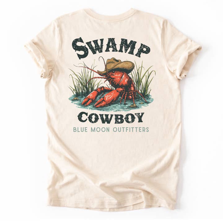 Swamp Cowboy- Men's Pocket Back Bayou Crawfish Printed Shirt for wholesale by Blue Moon Outfitters