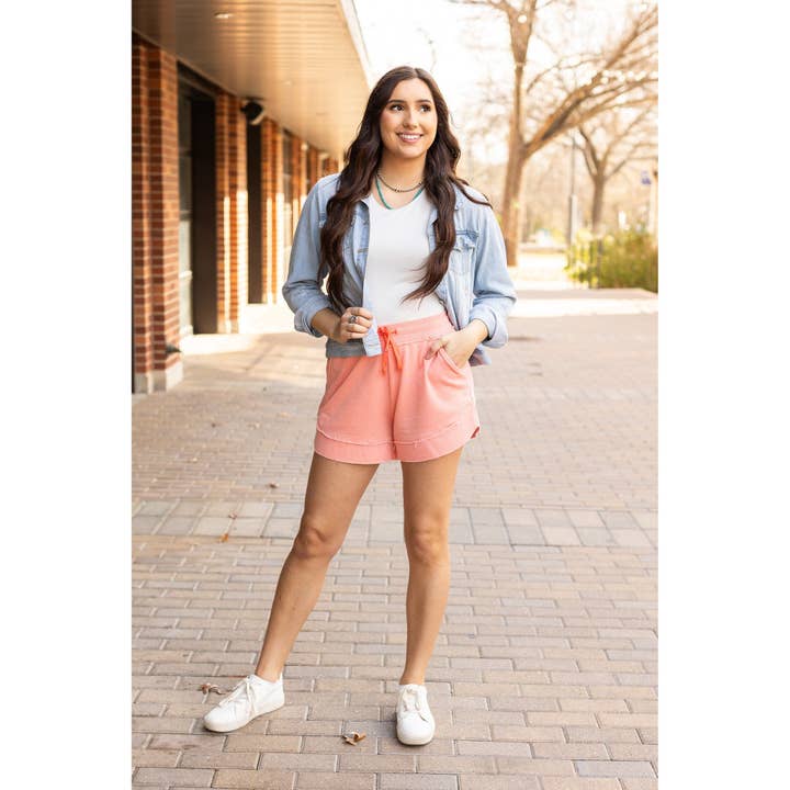 Julia Rose Wholesale - Wholesale Shorts - Women's - The Emelia Terry Cloth Shorts - Pink