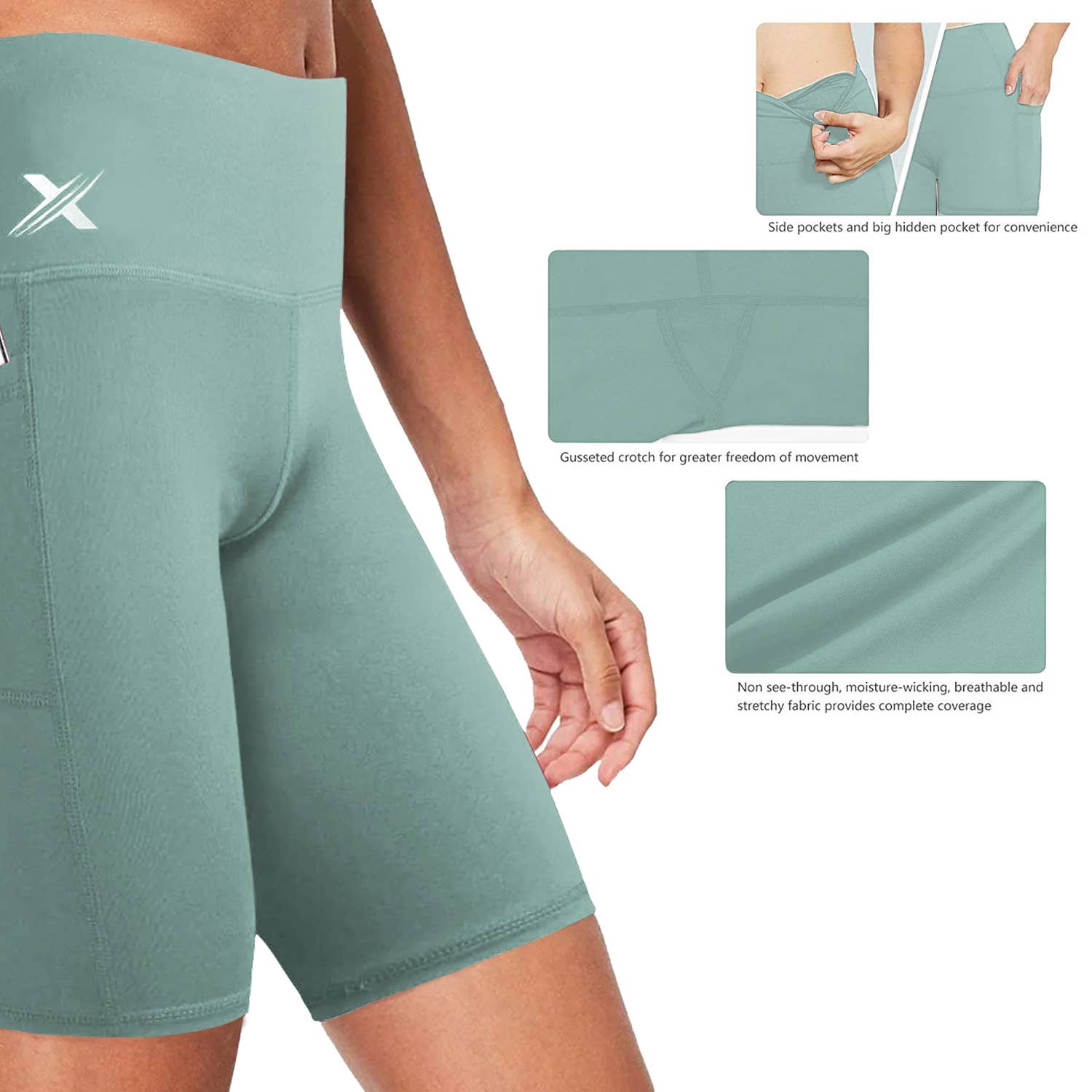 The American Gift Company (TAGCO) - Wholesale Athletic shorts – Women's - Women's High Waist Breathable Training Yoga Shorts19