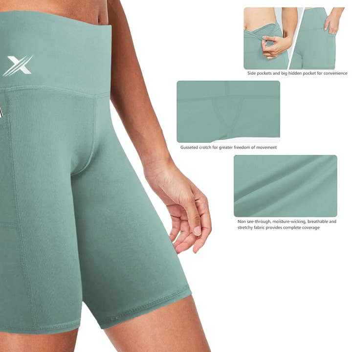 The American Gift Company (TAGCO) - Wholesale Athletic shorts – Women's - Women's High Waist Breathable Training Yoga Shorts19