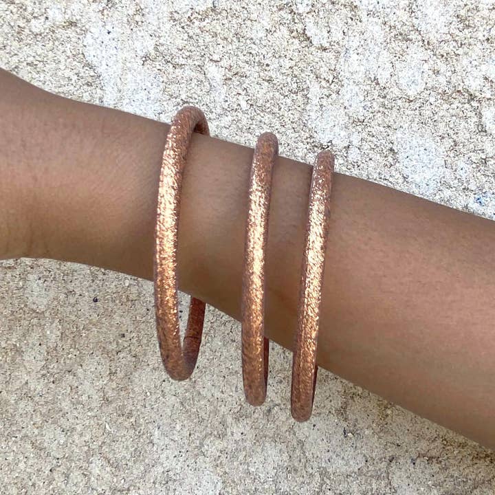Melokane - Wholesale Bangle Bracelet - Copper-colored sparkling fabric bangle bracelet3