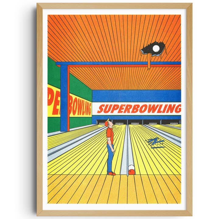 A3 poster - Simon Bailly - Super Bowling for wholesale by KIBLIND Atelier