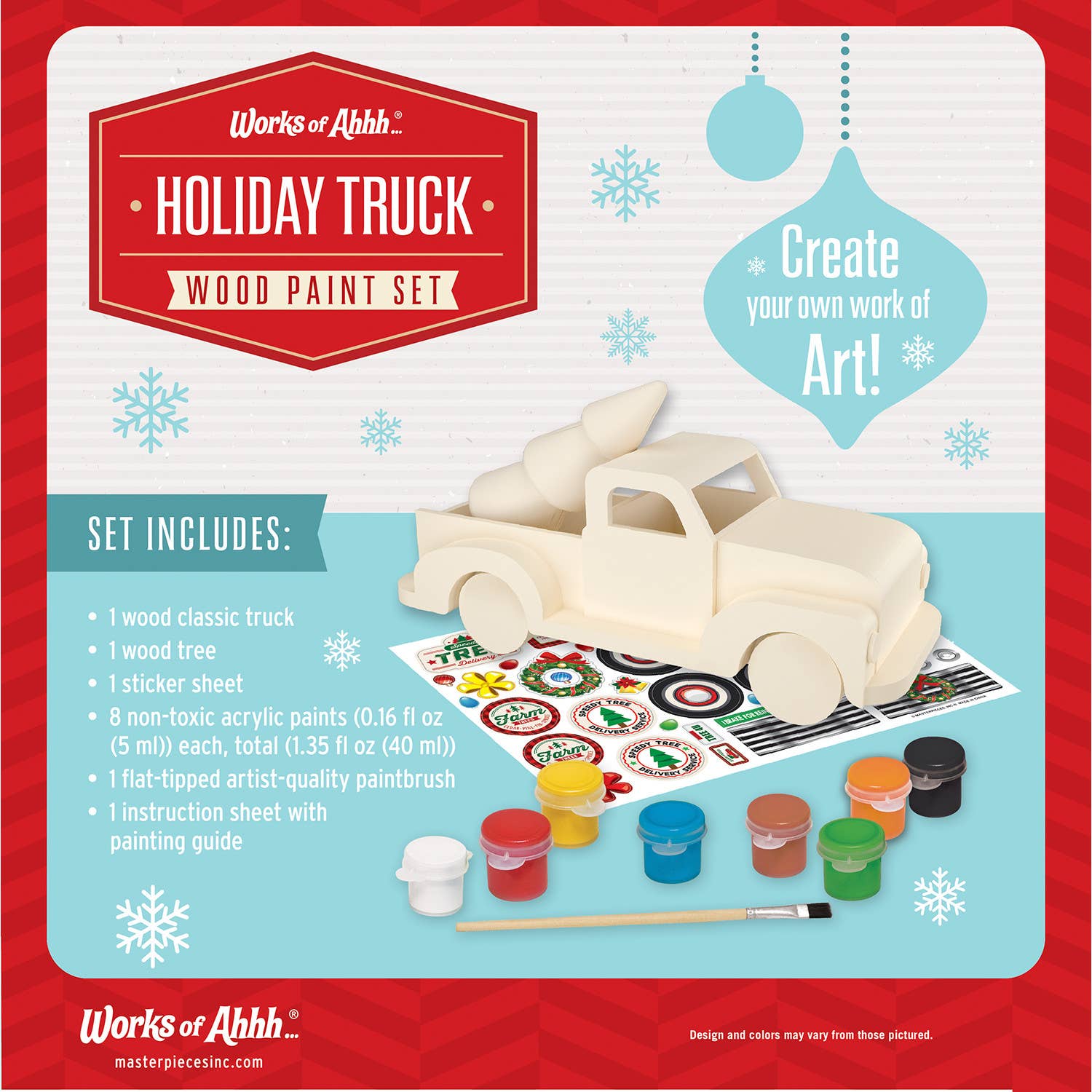 Masterpieces Puzzles - Wholesale DIY Craft Kit - Holiday Truck Wood Paint Kit2