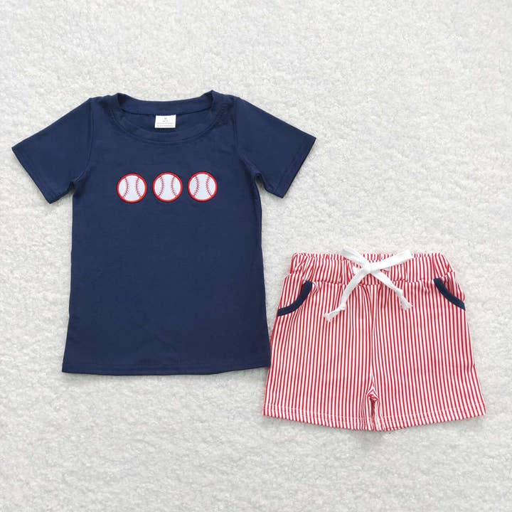 Baby Boys Baseball Sleeveless Shirts Tops Shorts Outfits Clo for wholesale by Aier Wholesale