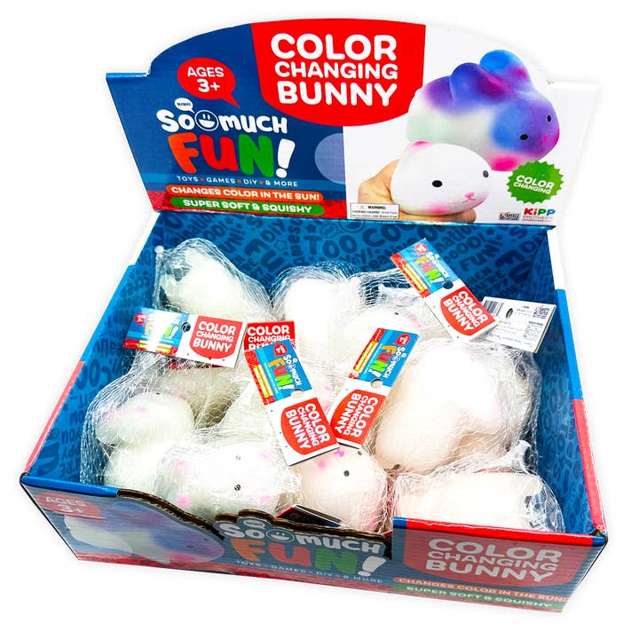Kipp Brothers - Wholesale Squishy Toy - Kids & Baby - Squish and Squeeze Color Changing Bunny - 12 Piece Display2