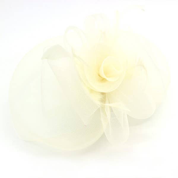 April Moon - Wholesale Fascinator Hat - Women's - AH0041-Classic Flower Mesh Fascinator with Headband and Clip4