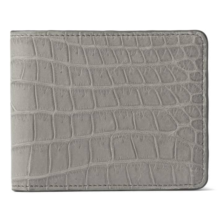 Portafoglio GM in pelle di coccodrillo grigio edizione limitata per la vendita all'ingrosso da parte di GOLDBLACK