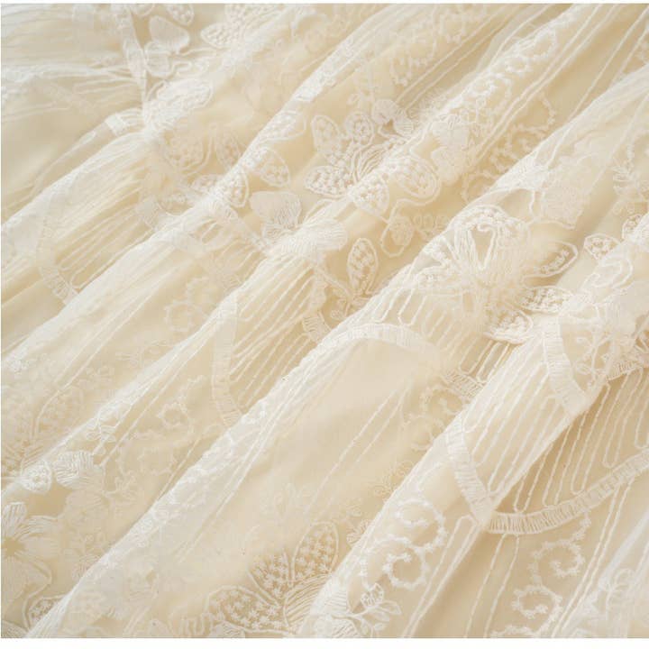 PEACH ACCESSORIES - Vendita all'ingrosso Gonna - Donna - Gonna Midi in Pizzo Flowy in Avorio SK2003