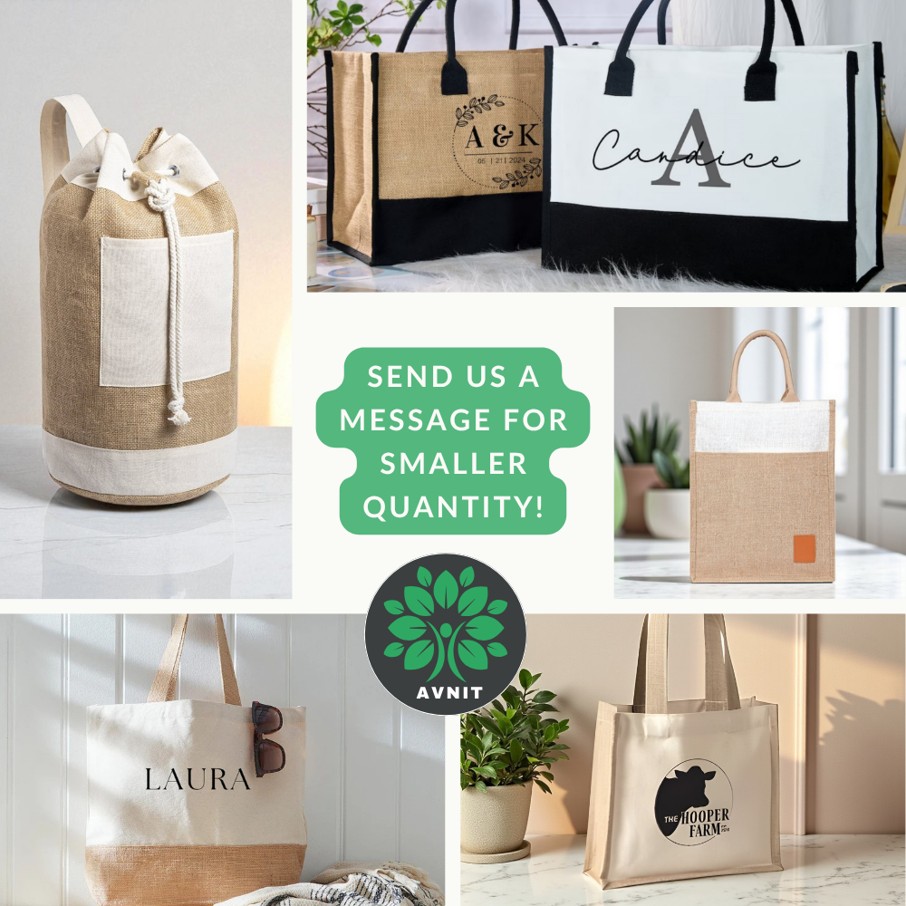 Avnit – wholesale Tote bag – Unisex – Free Customization EcoFusion Jute Cotton tote6