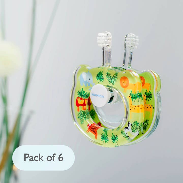 Baby Training Toothbrush - Jungle Animals | 6 Individual packs for wholesale by HAMICO -Innovative Toothbrush